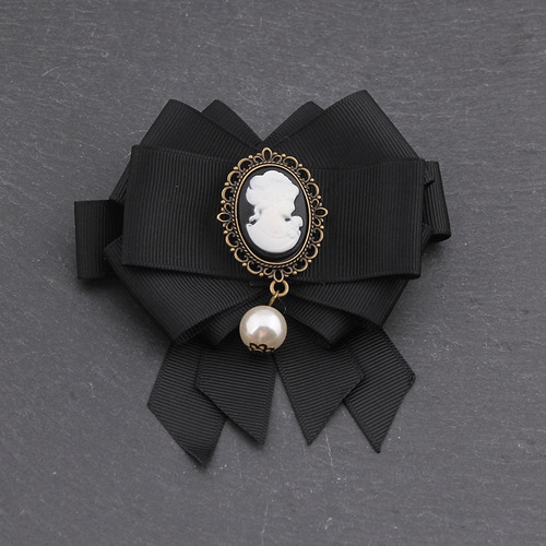 Retro high-end brooch accessories fabric ribbon clothing accessories bow tie brooch pin suit