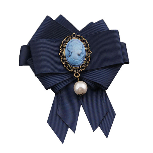 Retro high-end brooch accessories fabric ribbon clothing accessories bow tie brooch pin suit