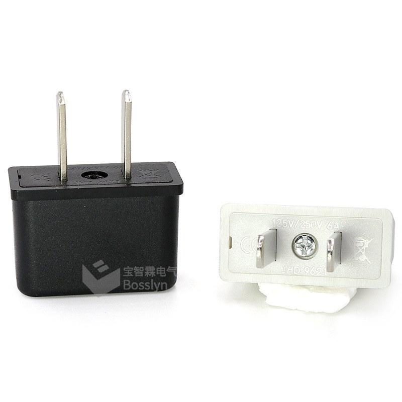 美规插头转换器美规转接头 美规欧规转美规双扁 日式家电转换插头