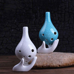 陶瓷6孔陶笛民族樂器中音C調瓷土製作初學教學陶笛6孔廠家批發