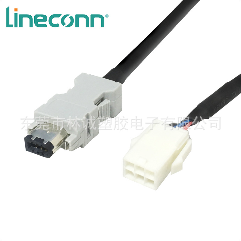 4芯千万次拖链伺服编码器线,A4/A5小功率伺服编码器线,Lineconn