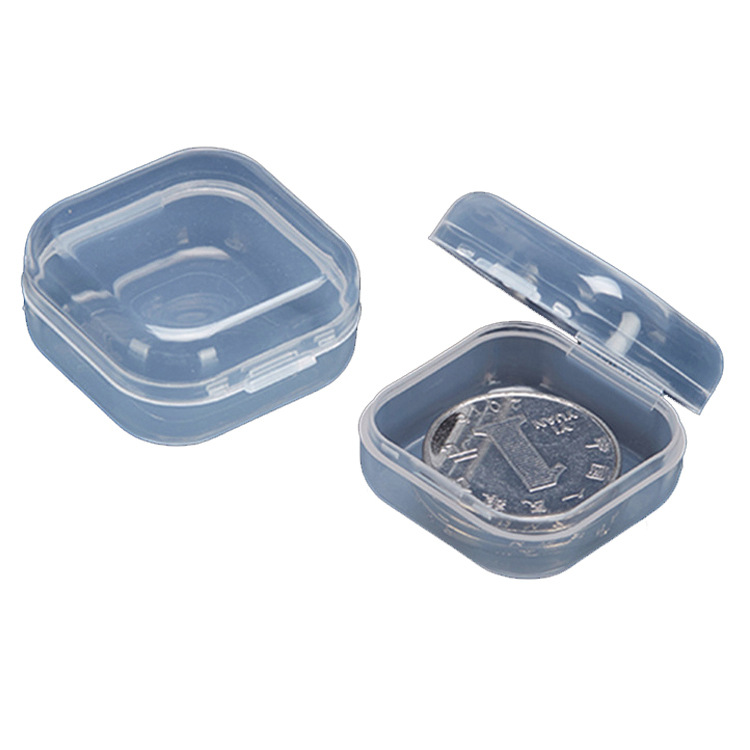 Pequeña caja cuadrada con tapa pequeña caja de embalaje caja de plástico Mini caja de almacenamiento transparente de tamaño pequeño con tapa cuadrada 3520
