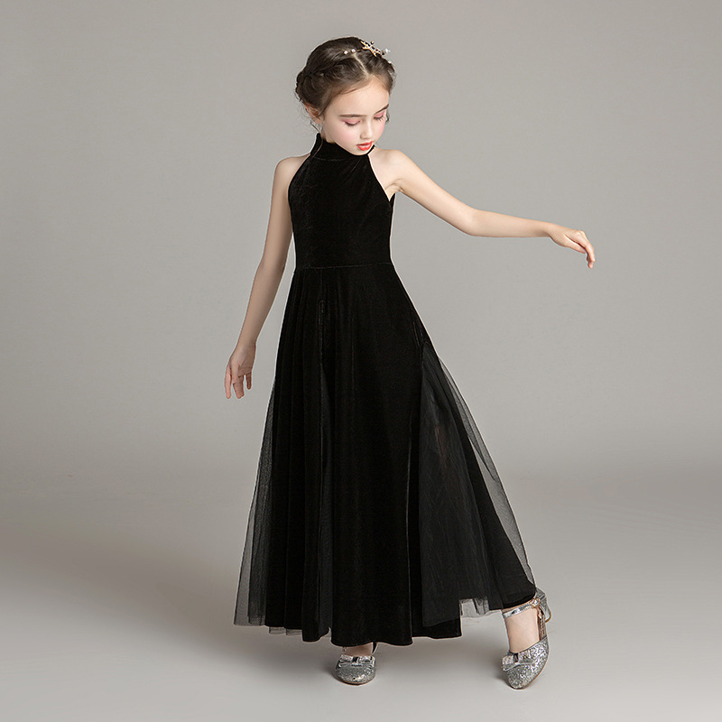 Abito da principessa per bambine, costume da sera in cotone per spettacoli, ideale per riunioni annuali, spettacoli di pianoforte e occasioni speciali. Per età dai 3 ai 12 anni._voghion.com
