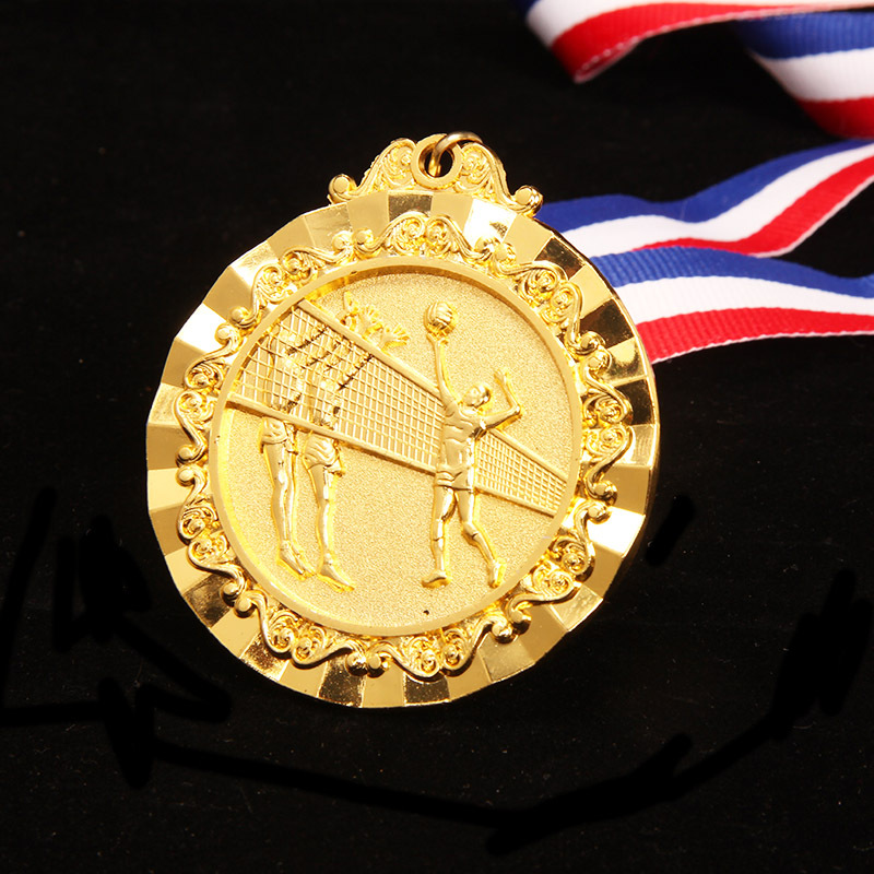 Producción de medallas para competiciones de voleibol, fabricación de insignias personalizadas, personalización de medallas al por mayor, etiquetas colgantes para medallas, placas de bronce metálicas personalizadas.