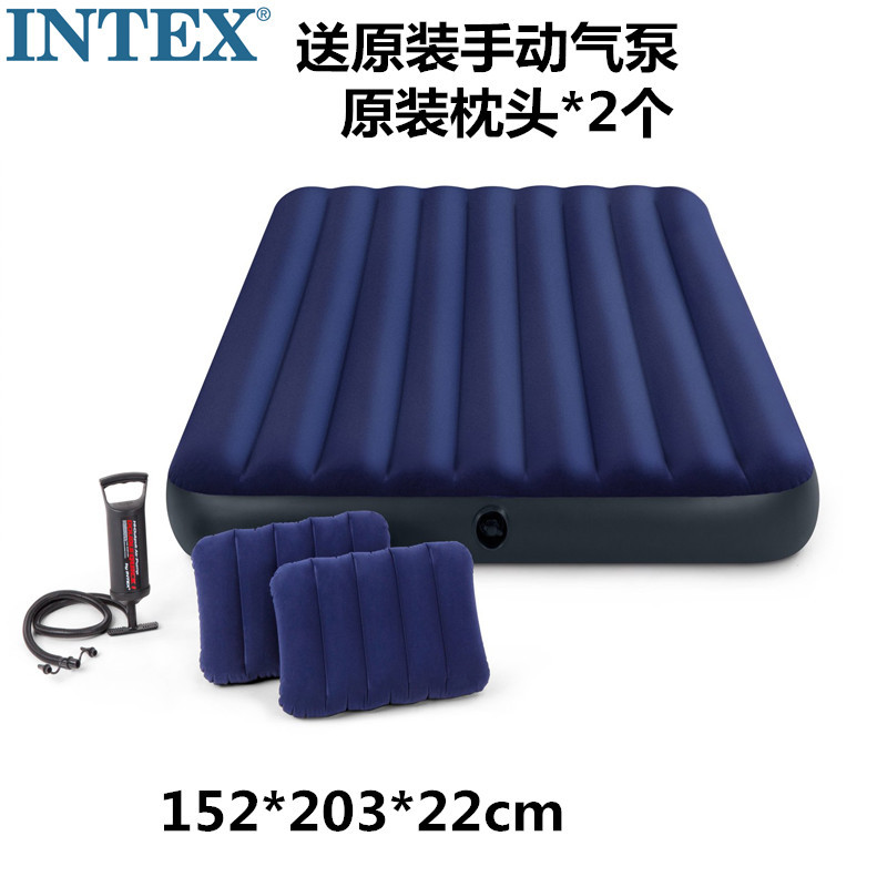 INTEX64765 colchón inflable doble extra grande a rayas cama de cojín de aire hogar al aire libre cama de la tienda cama plegable portátil