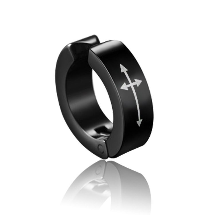 Coreano negro punk pendientes para hombres no es fácil de alergia pendientes sin agujeros de orejas pendientes de acero de titanio pendientes de orejas para hombres