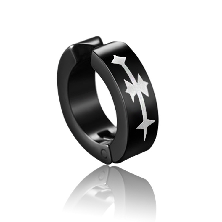 Coreano negro punk pendientes para hombres no es fácil de alergia pendientes sin agujeros de orejas pendientes de acero de titanio pendientes de orejas para hombres