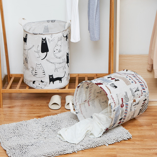 Factory direct sales household dirty clothes bucket clothes storage basket fabric foldable dirty clothes basket clothes toy storage Lou