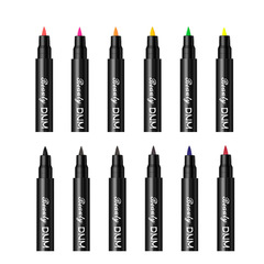 12 Color Eyeliner Waterproof Sponge Soft Tip Sleeping Silkworm Pen Quick-Drying Black Liquid Eyeliner Natural Cross-Border Exclusively Available