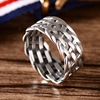 Accessory, men's retro woven ring, wholesale, silver 925 sample, 047092W