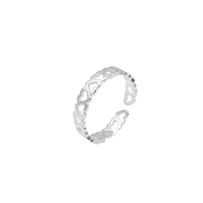 Brand ring, silver 925 sample, Korean style, simple and elegant design