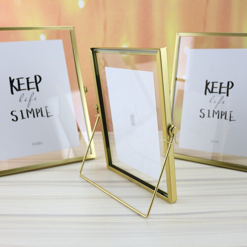Creative Iron Geometric Glass Metal Three-dimensional Photo Frame Home Personalized Creative Ornaments Decoration Craft Ornaments