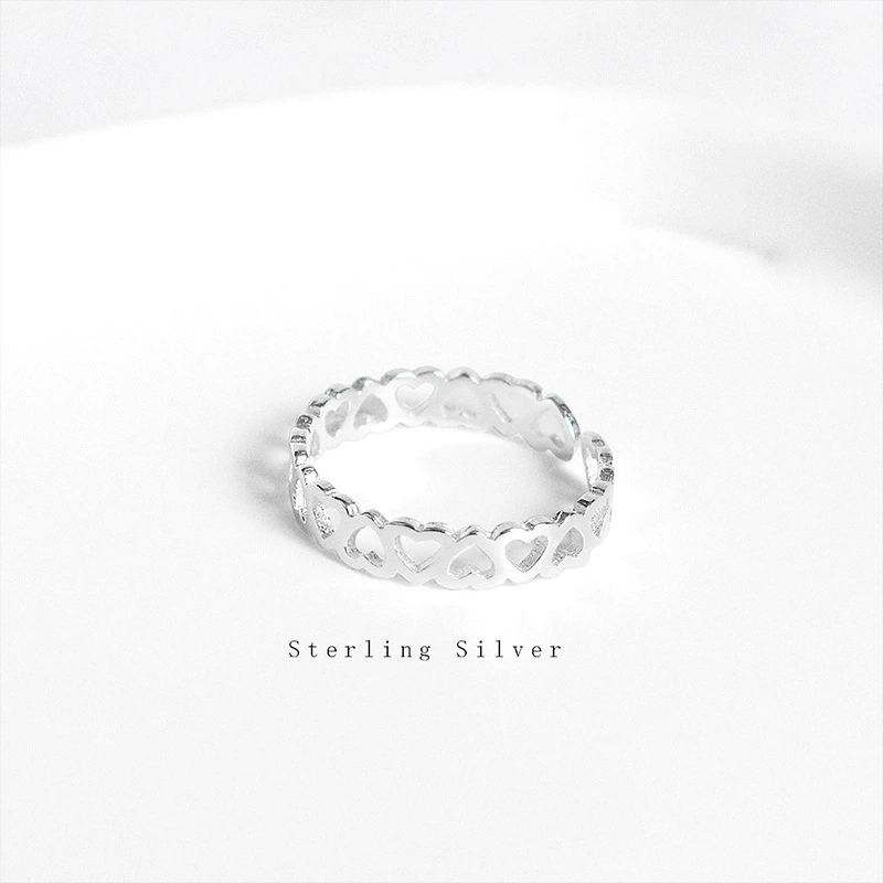 Brand ring, silver 925 sample, Korean style, simple and elegant design