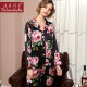 High-end color fashion silk pajamas women's spring and autumn 100% mulberry silk long sleeve trousers split suit summer T8189