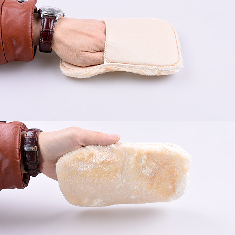 En stock al por mayor cuidado de cuero guantes de pelusa pulido limpieza pulido cepillo de zapatos zapato polaco pulido limpiador de zapatos