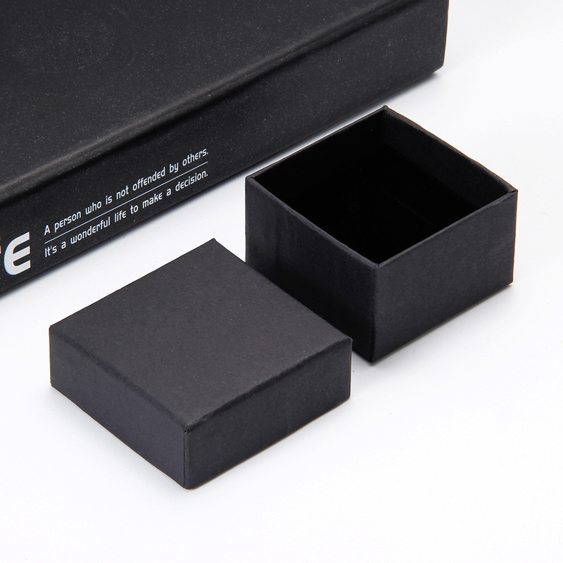 Factory wholesale simple generous gift square ring bracelet necklace box Korean black jewelry box wholesale