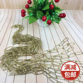金色挂链服装店用链条衣架裤夹挂条铁环镀金装饰铁带钩2.5粗包邮