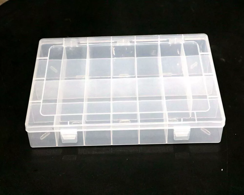 28-grid part fixed transparent plastic box letter paste jewelry beaded manicure desktop storage box