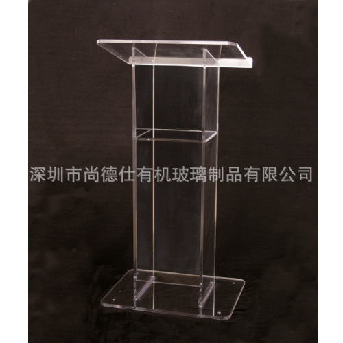 惠州亚克力厂家亚克力木头讲桌 高档透明酒吧控制台logo有机