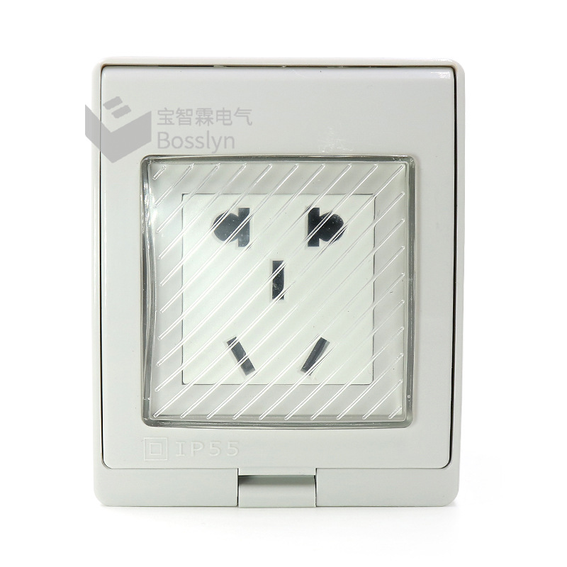 广州生产新国标5孔防雨防水插座 明装浴室防溅盒户外防水插座