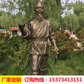 厂家批发玻璃钢仿铜人物雕塑农耕人物商业街广场摆件支持来图定制