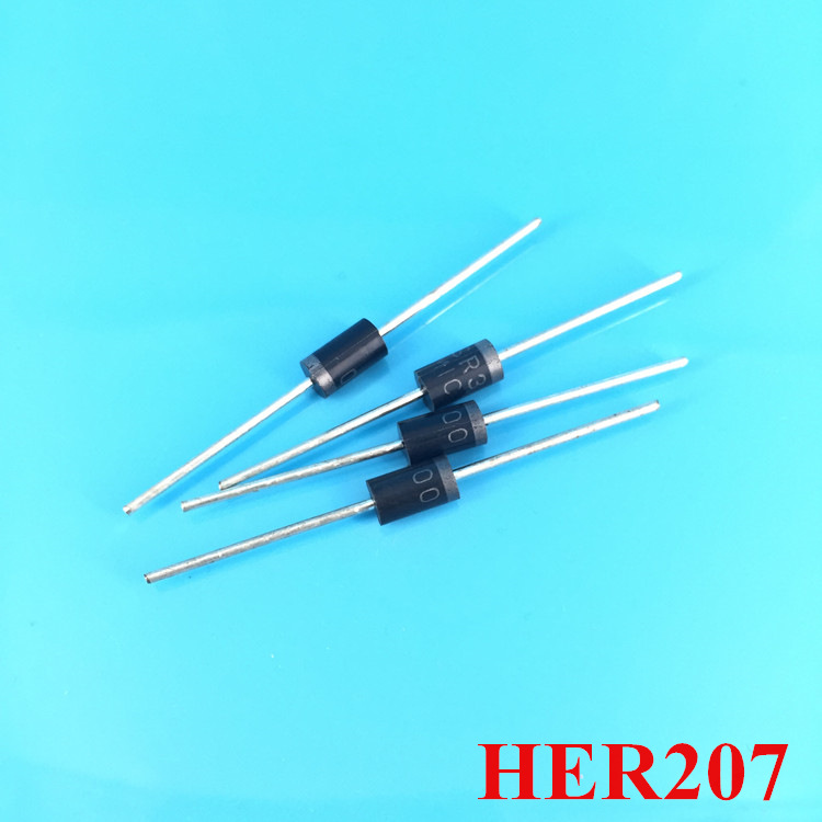 原装现货 HER207 直插DO-15 2A/800V 快恢复二极管 整流器 高效率