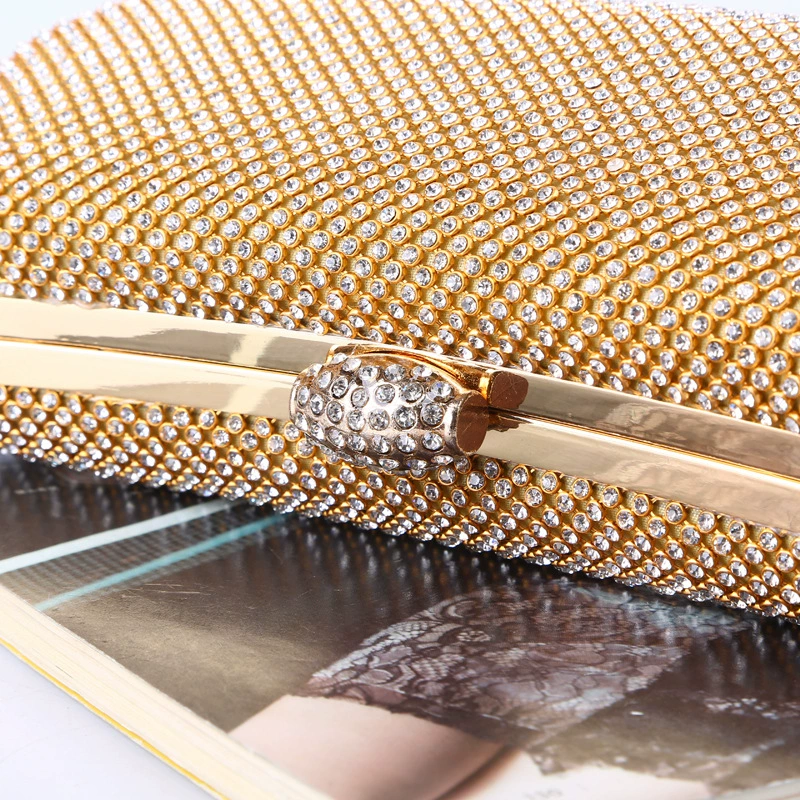 Cross -border overseas trade dinner bag new Austrian crystal evening clothing inlaid drill pure handmade rhinestone holding bags for wholesale