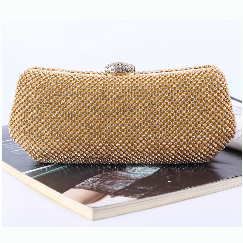 Cross -border overseas trade dinner bag new Austrian crystal evening clothing inlaid drill pure handmade rhinestone holding bags for wholesale