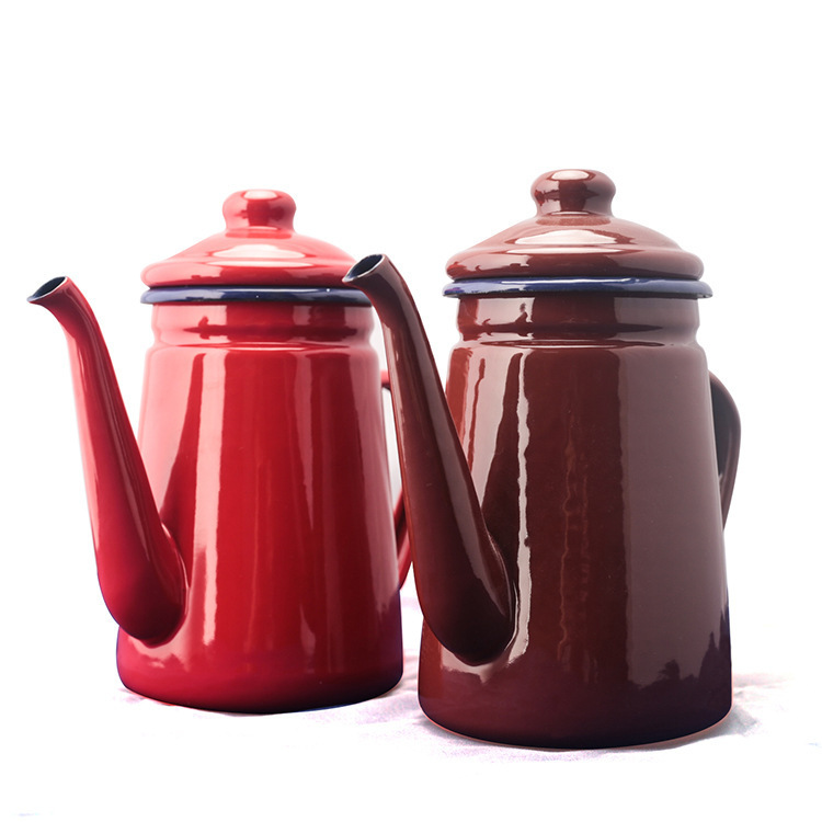 European Enamel Pot, Color Enamel Oil Pot, Coffee Pot, Enamel Hand-Brewed Tea Pot, Induction Cooker, Gas Stove Available
