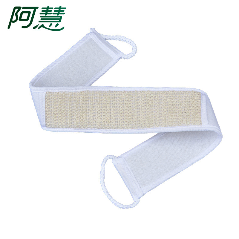 Ahui Baño de algodón y lino larga tira de baño de doble cara baño trasero Internet celebridad engrosada Toalla de baño casa tira hacia atrás Tira larga