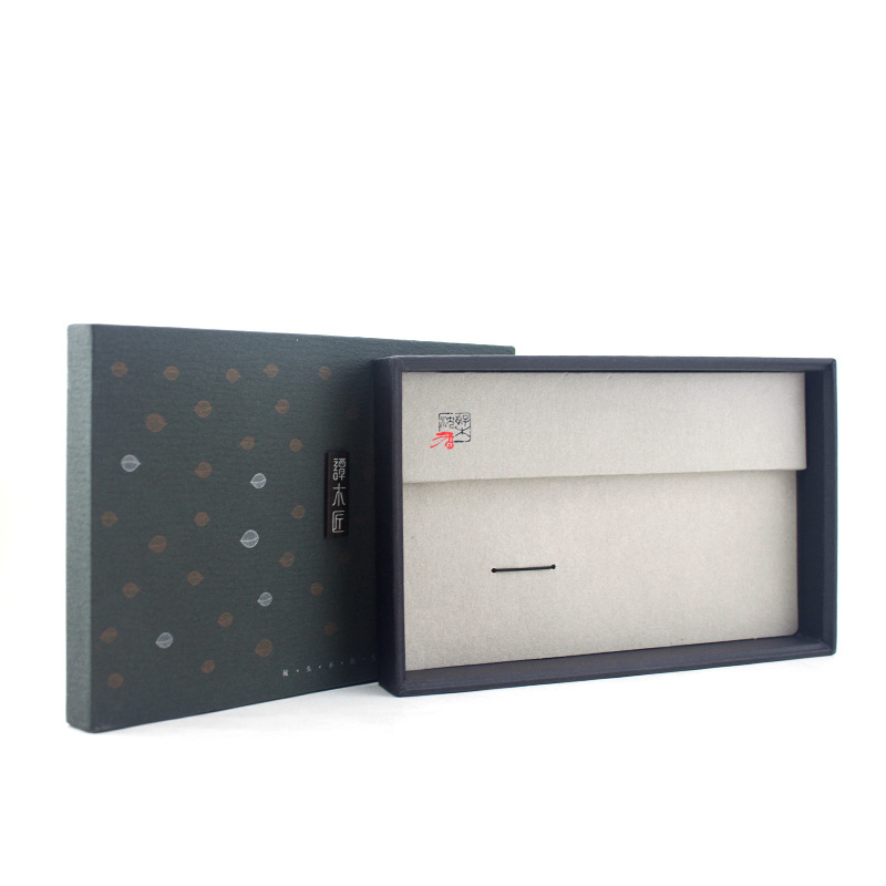 天地盖特种纸压纹礼盒 品质款木梳复古风套装盒 梳子包装盒印图