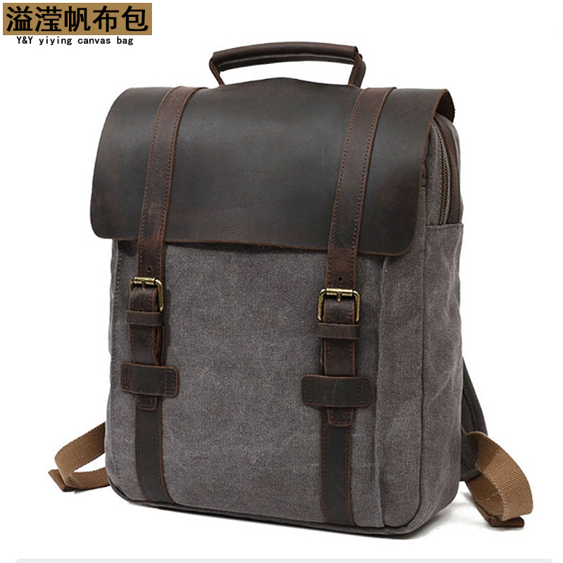 Guangzhou Yiyi fábrica transfronteriza nueva mochila de viaje al aire libre pequeña mochila de lona transpirable para hombres entrega de una sola pieza