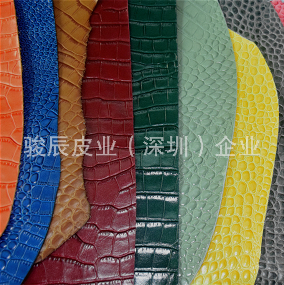 头层牛皮 鳄鱼纹真皮 箱包皮革 颜色一张可做 厂家直销
