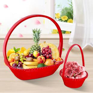Fruit basket vine -edited plastic gift baskets handbash like Liu Basket, egg blue vegetable basket gift basket,