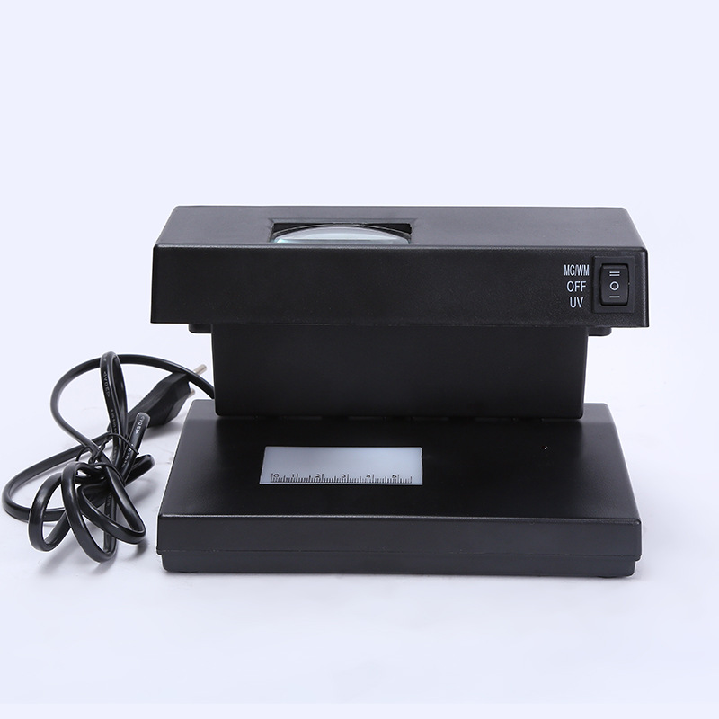 小型便携式英文版紫光灯带放大镜验钞器 多国货币 白光水印检测