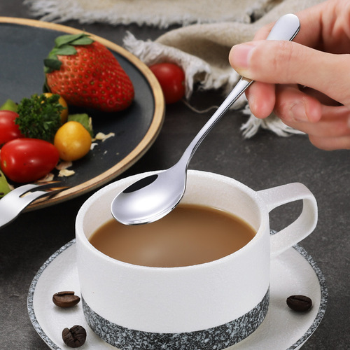 304 stainless steel oval water drop spoon coffee spoon ice cream spoon ice cream stirring milk powder spoon