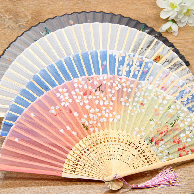 Folding Fan Bamboo Antique Fan Student Female Chinese Style Small Fan Folding Fan Antique Fan Student Gift Fan