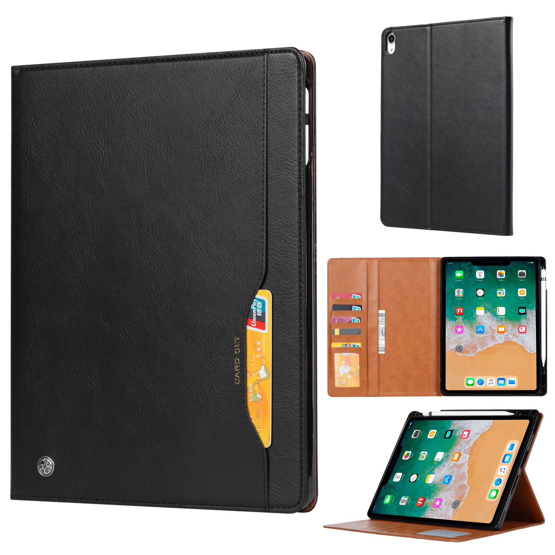 Popular IPAD10 generación Tablet caso de cuero tarjeta de negocios caso protector iPad 10,9 pulgadas Tablet funda protectora