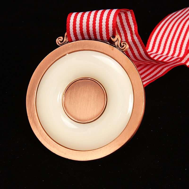 Medallas en blanco con incrustaciones de jade, medallas de oro, plata y bronce, premios metálicos con diseño de espiga de trigo para maratón, diseño gratuito, logotipo, lámina dorada.