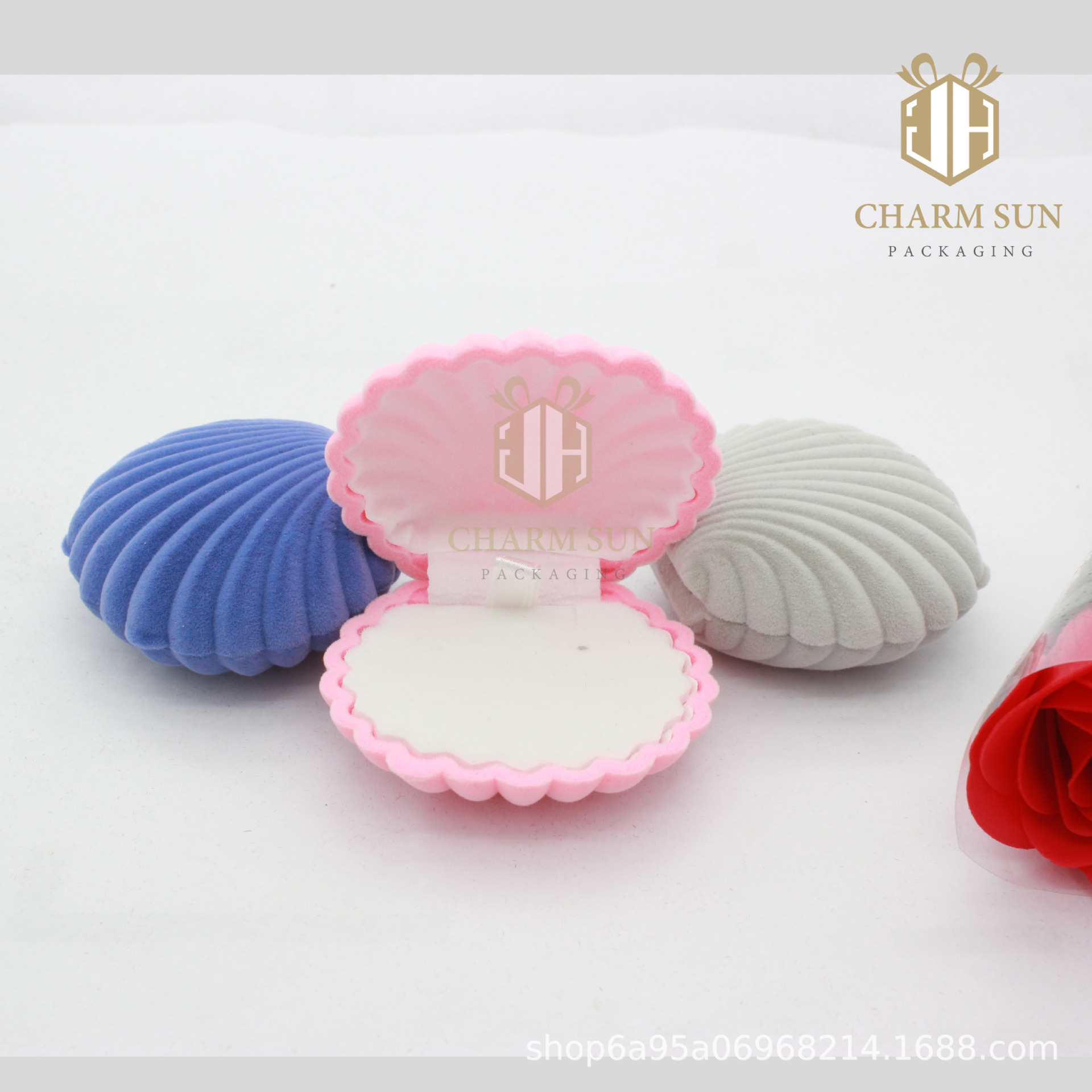 厂家直供 小贝壳耳钉 戒指 项链 首饰盒子 珠宝盒