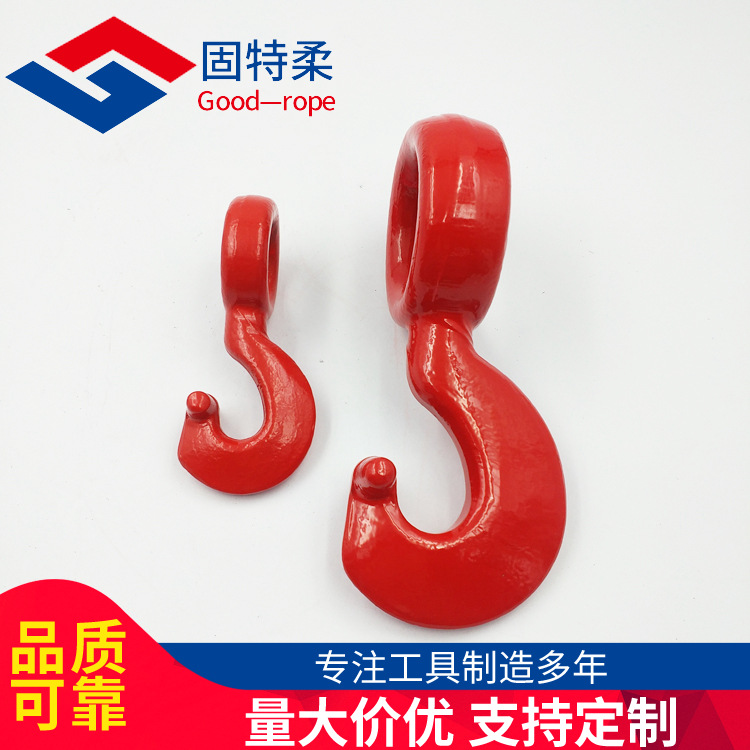 厂家供应G80级合金钢吊索钩转脖钩眼形转脖钩捆绑链条索具钩