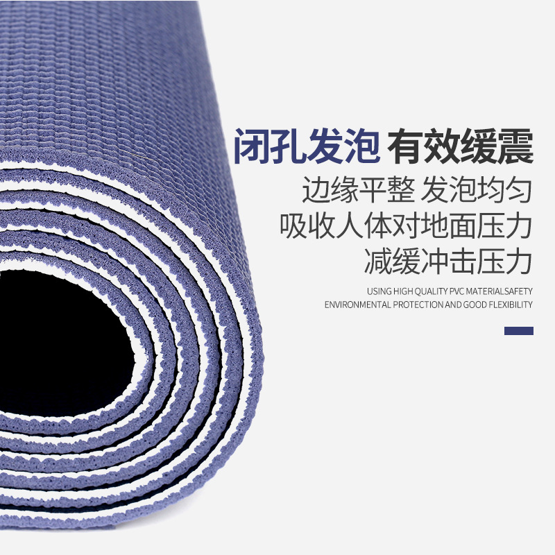Youwei High-Density Pvc Yoga Mat for Men and Women's Fitness and Meditation, Shock Absorption, Sound Insulation, Non-Slip and Comfortable Foot Feel