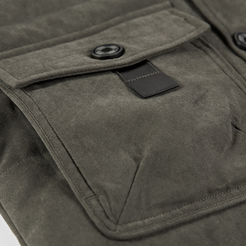 Abrigo de algodón acolchado de los hombres de Venta caliente transfronteriza de longitud media forrada de lana gruesa abrigo de algodón acolchado de mediana edad y ancianos más tamaño Cuello de piel abrigo de algodón acolchado 7176