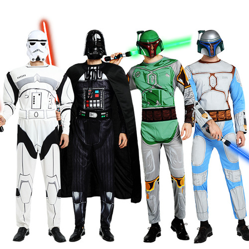 Halloween costumes for adults Star Wars white warrior clothes black robes anime lightsaber American movie costumes for men