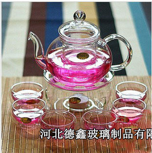 Juego de vidrio de flores y plantas juego de té tetera de flores con filtro juego de té de Kung Fu traje