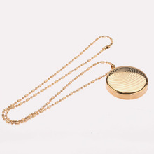 不锈钢项链圆形吊坠负离子火山能量石水纹项坠饰品批发2025新款