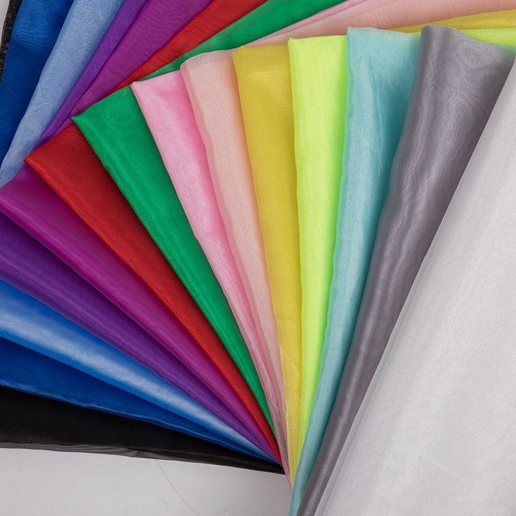 Organza Fabric Encrypted Three Yarns 3060 Ice Yarn Feel Moderate with Bright Starlight Performance Clothing Crafts Fabric