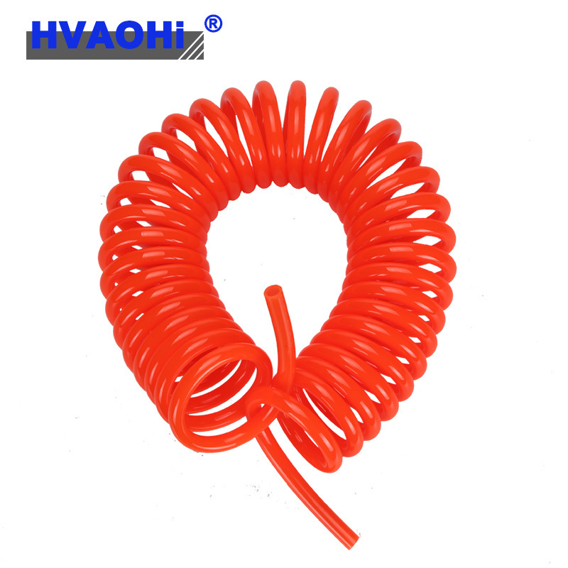 PU气管8*5空压机弹簧管气泵高压伸缩软管螺旋风管透明气动软管 8