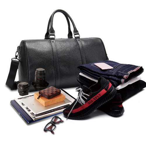 Cross-border goods source cowhide casual portable travel bag with independent shoe position shoulder crossbody bag luggage bag 8706
