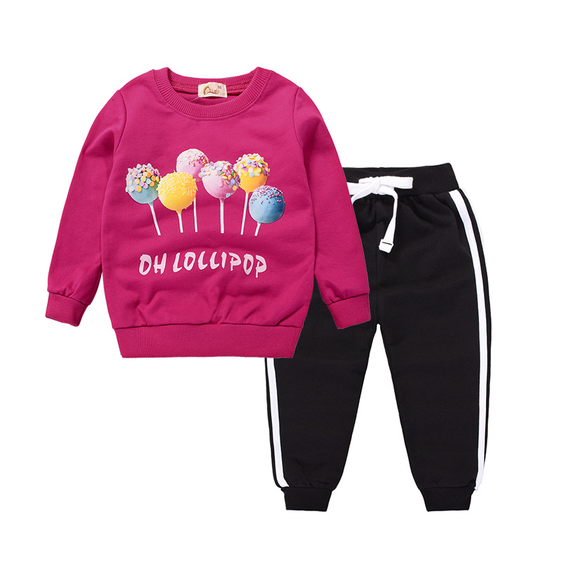 2024 primavera deportes neutral niños traje dibujos animados pantalones de algodón manga larga dos piezas ropa infantil entrega de una sola pieza